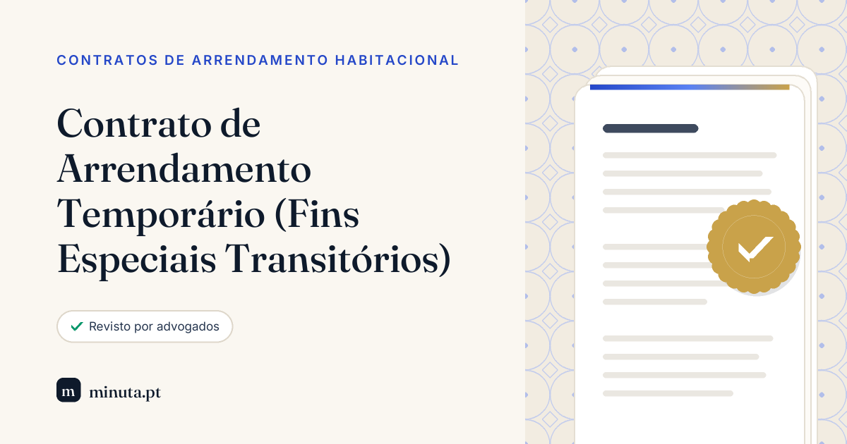 Contrato de Arrendamento Temporário (Fins Especiais Transitórios)