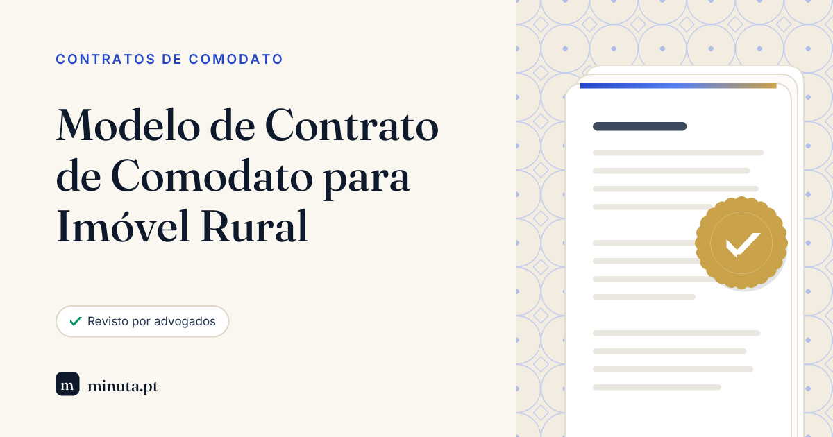 Modelo de Contrato de Comodato para Imóvel Rural